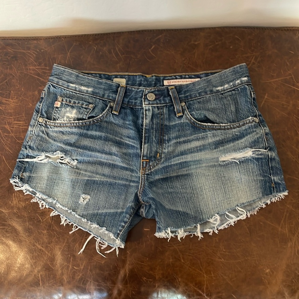 AG Adriano Goldschmied Ex-boyfriend Cut off Denim Shorts